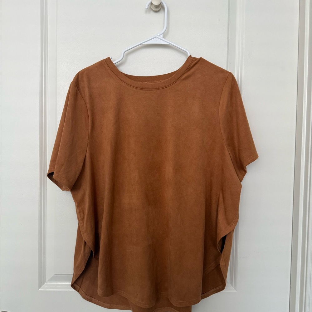 Forever 21 Faux Suede Short Sleeve Top